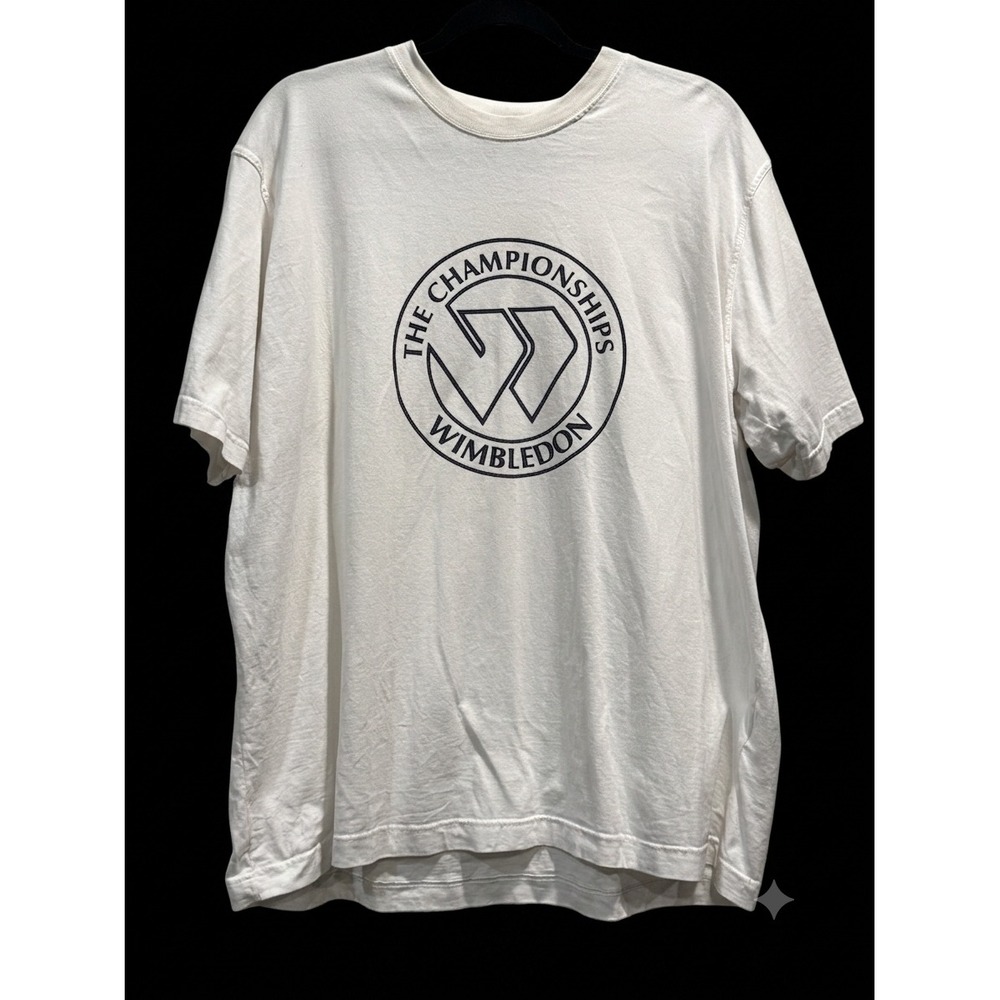 Wimbledon The Championships Tennis Graphic T-Shirt White Mens XL Cotton